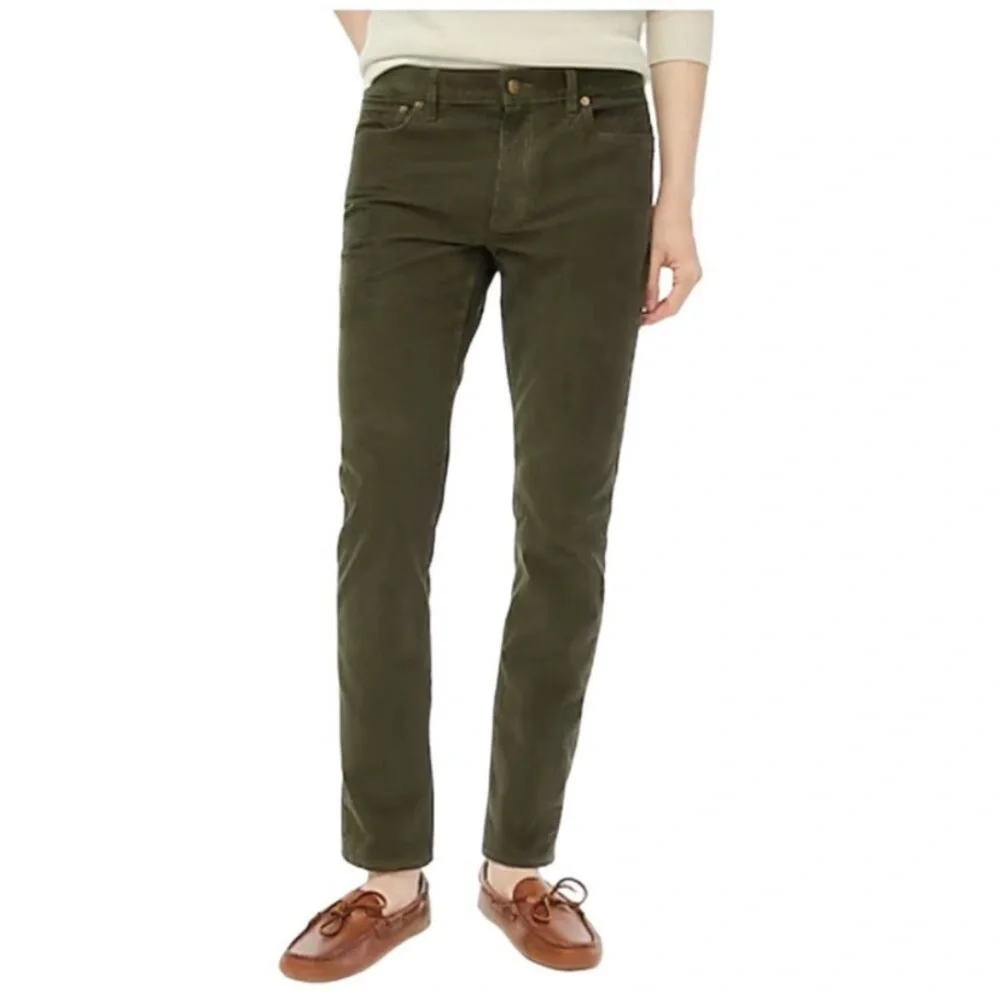 J. Crew Factory Olive Green Corduroy Men's Slim Pants
